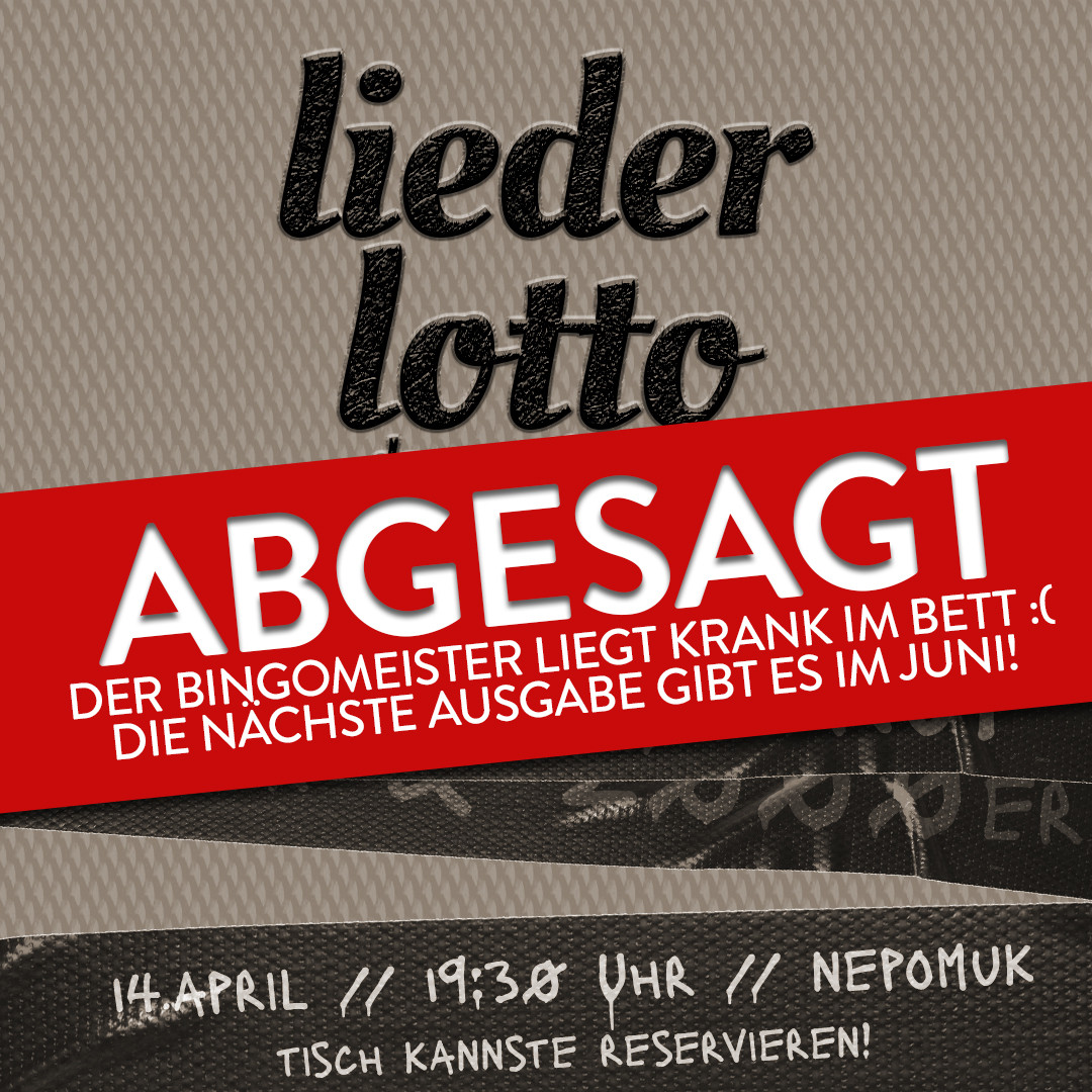 ABGESAGT: liederlotto. das musikbingo - Name, Tier, Beruf